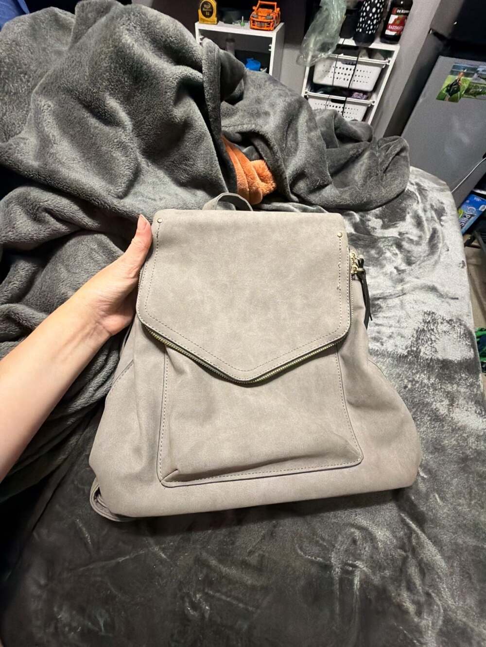 VR NYC Shay Flap Faux Leather Backpack